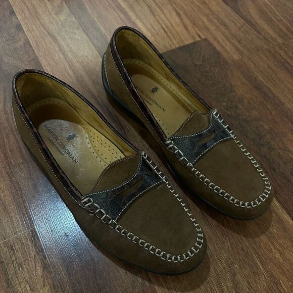 MARTIN DINGMAN Brown Leather Loafers size 12 - Picture 1 of 6